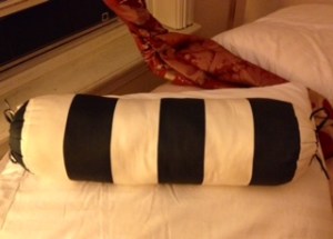 Bye bye useless striped rogue cushion!  